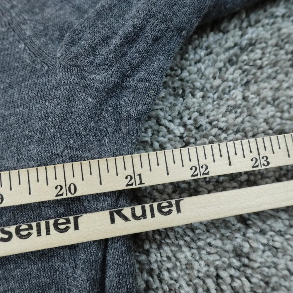 Banana Republic Sweater‎ Mens L Gray Silk Linen V Neck Knit Pullover Lightweight